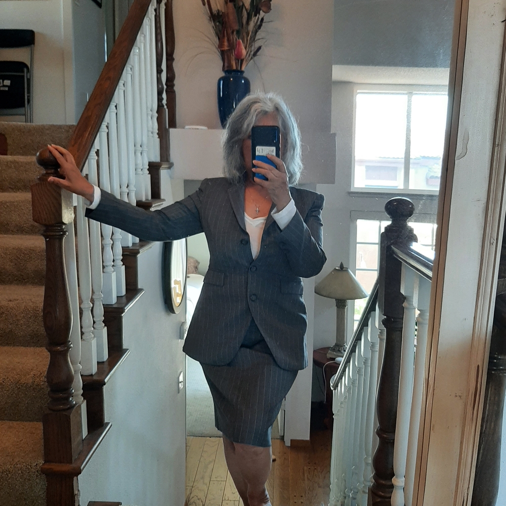 Theory Gray Pinstripe Women's Suit